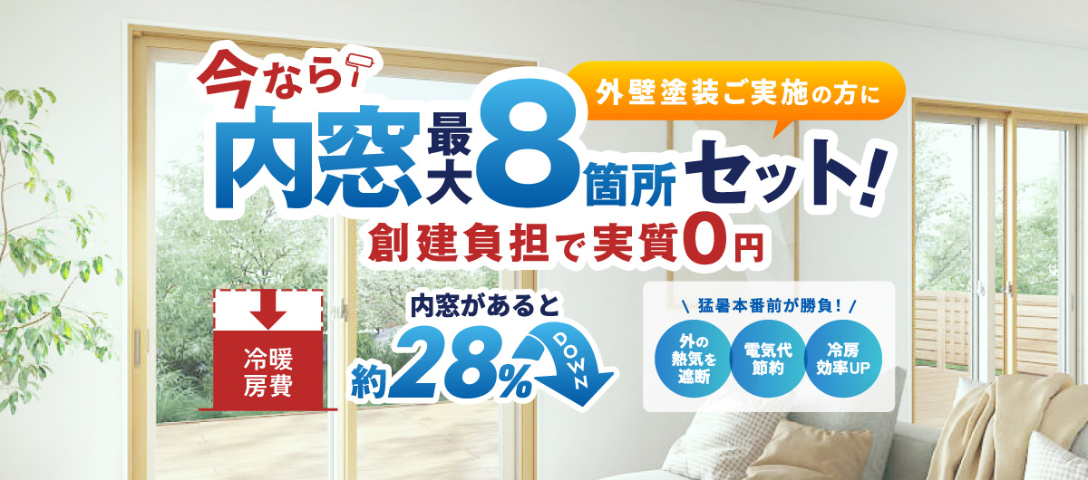 内窓8枚 無料キャンペーン