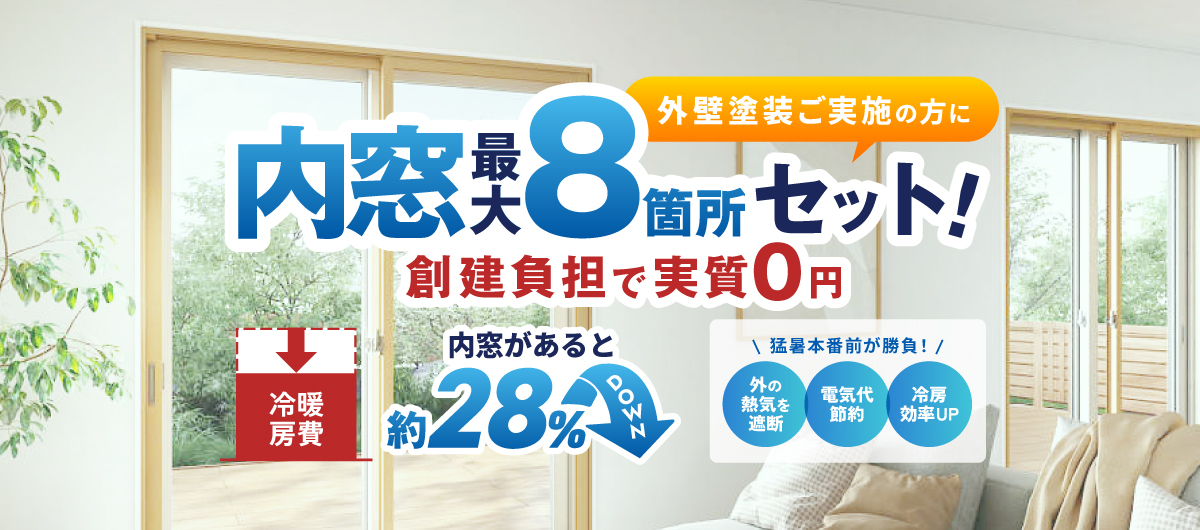内窓8枚 無料キャンペーン